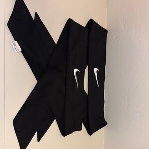 Nike Black Hair Tie with White Swoosh